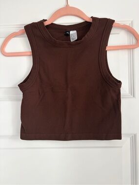 H&M Ribbed Chocolate Brown Tank Top